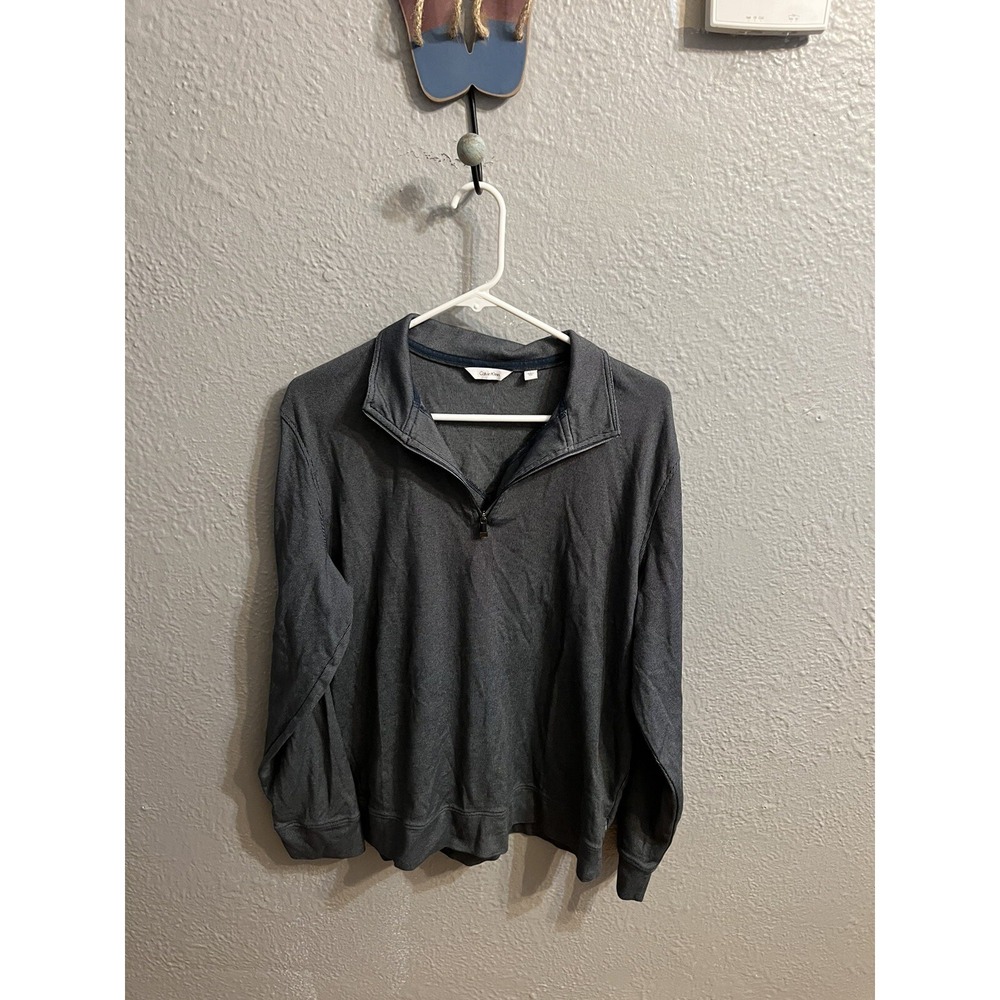 Calvin Klein Jeans‎ 1/4  Zip Pullover Mens Shirt  Size Medium Blue - Picture 2 of 6